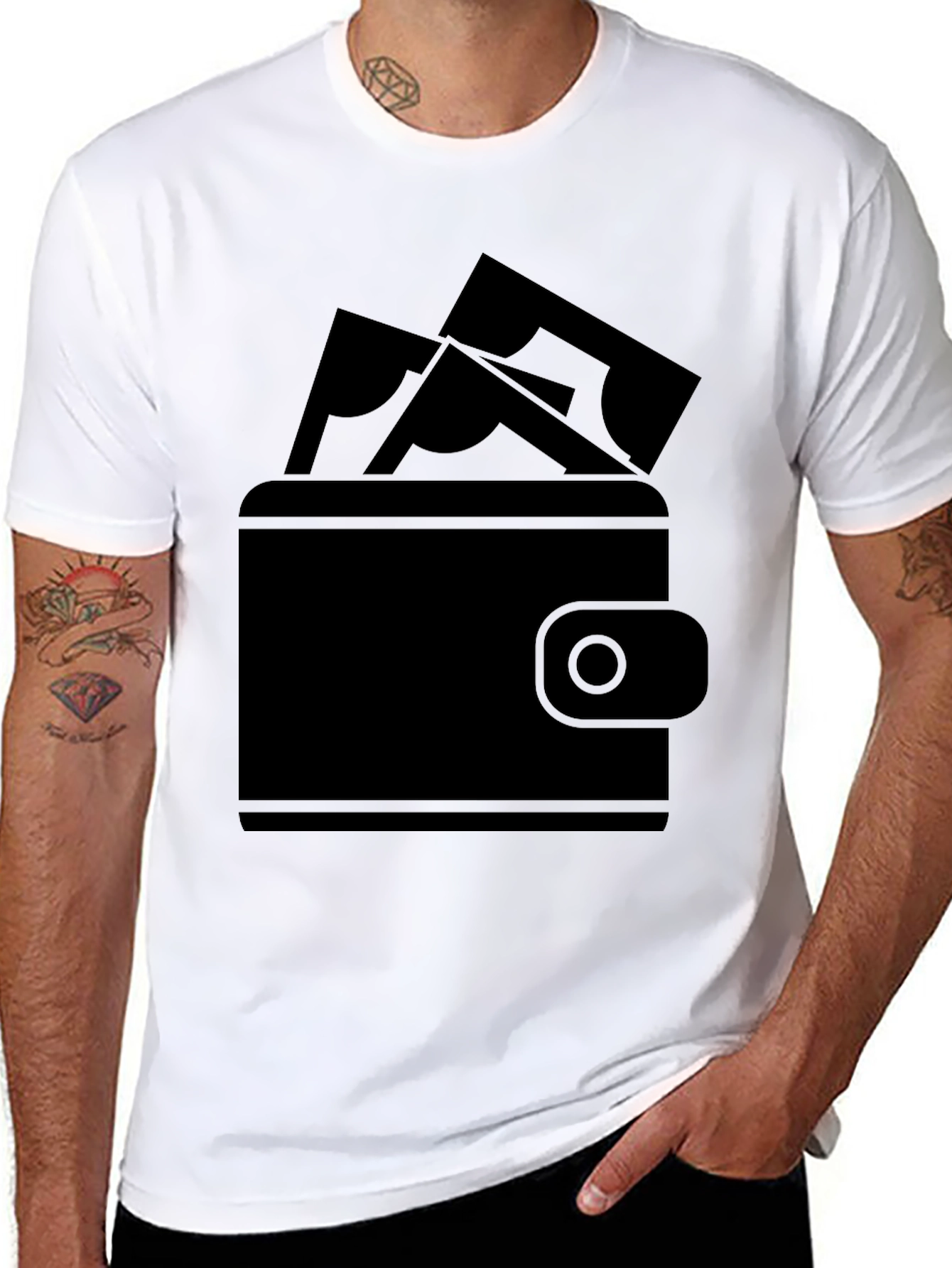 Money Wallet Graphic Tee - Black