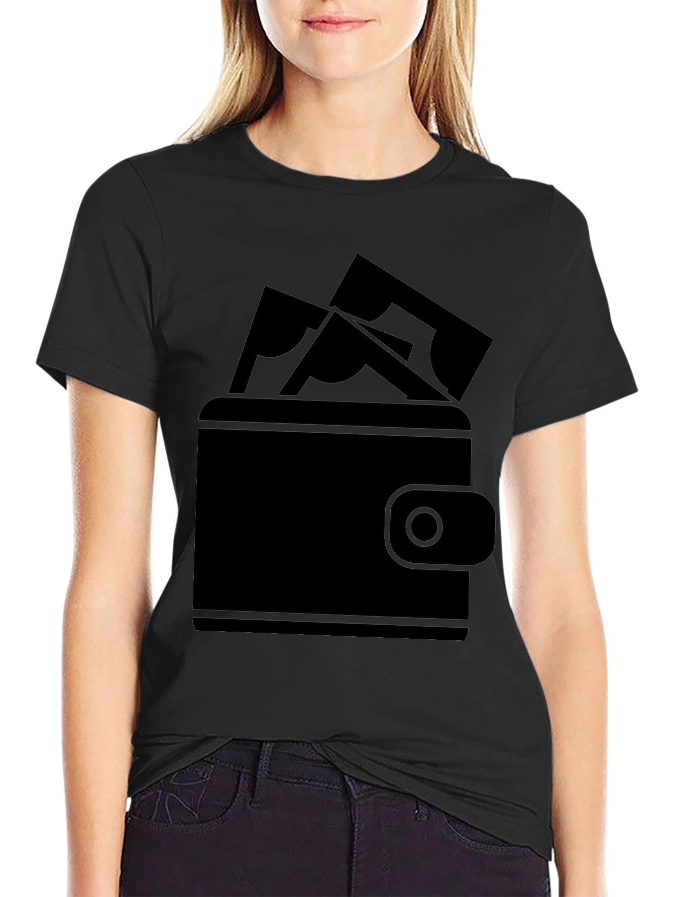Money Wallet Graphic Tee - Black