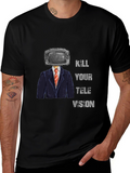 Kill Your Television T-Shirt - Pixelated TV Head Design