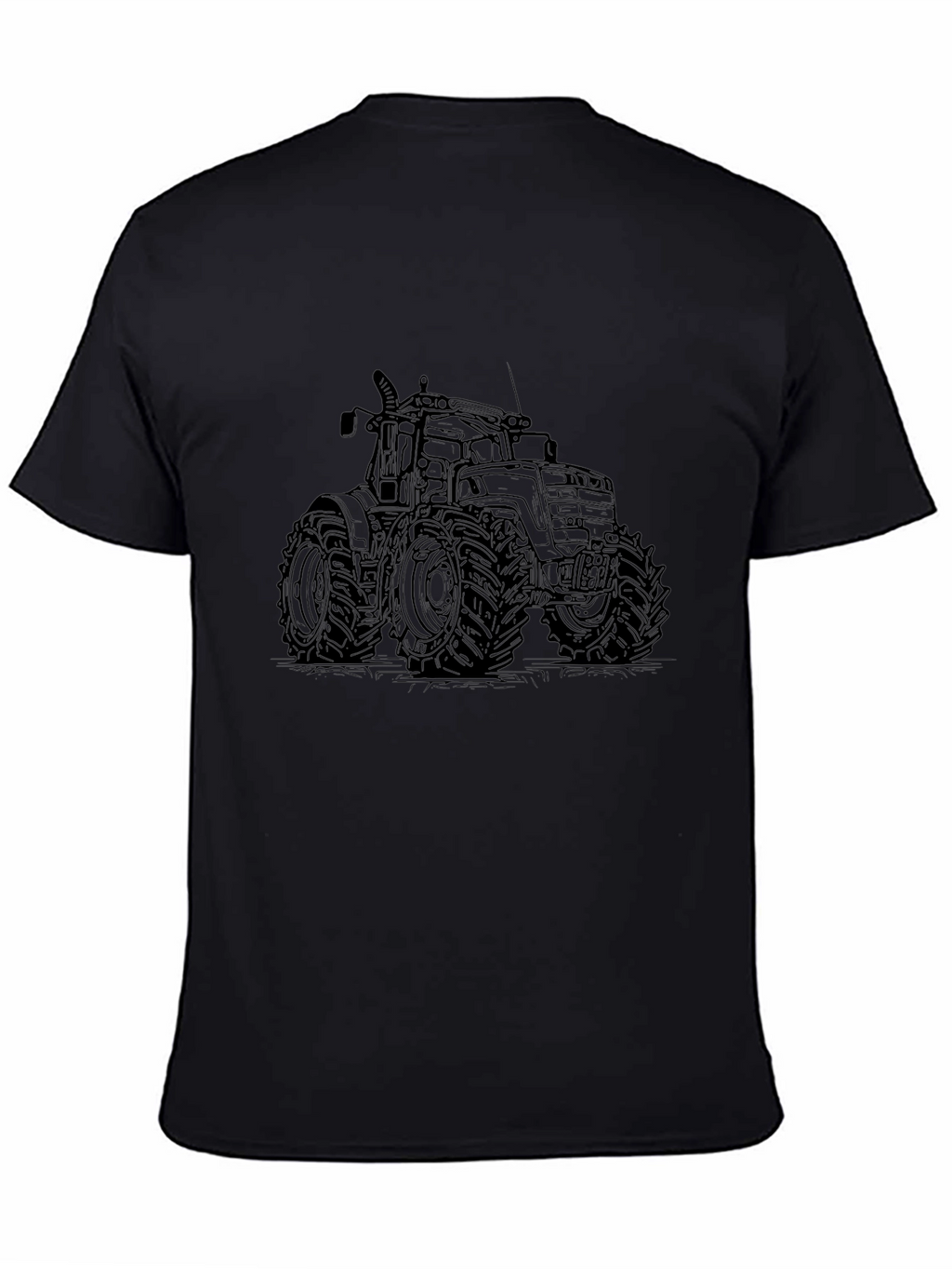 Tractor Graphic Tee - Black Cotton Comfort