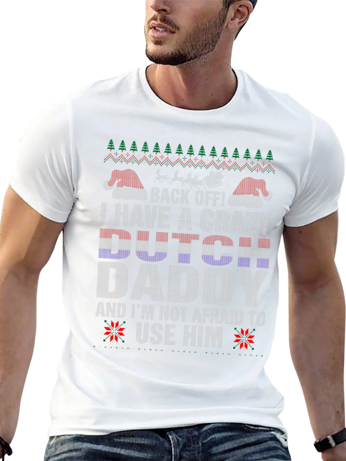 Crazy Dutch Daddy Christmas Sweater T-Shirt