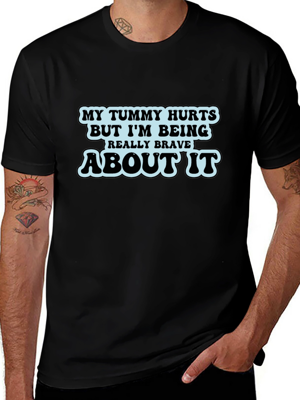 Humorous Tummy Hurts Graphic T-Shirt
