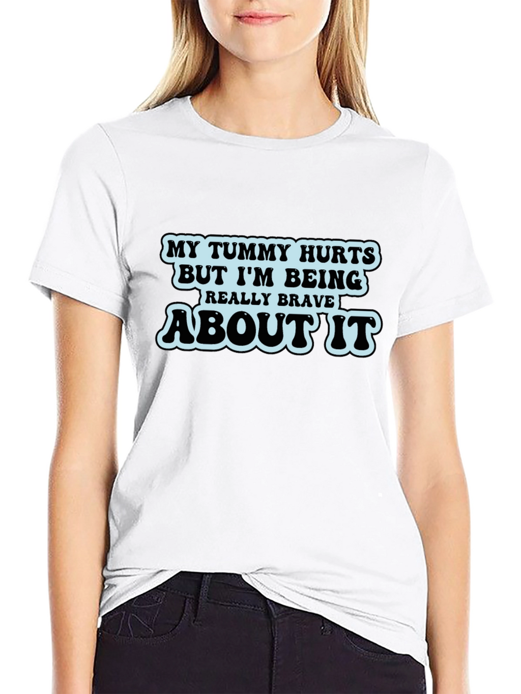 Humorous Tummy Hurts Graphic T-Shirt