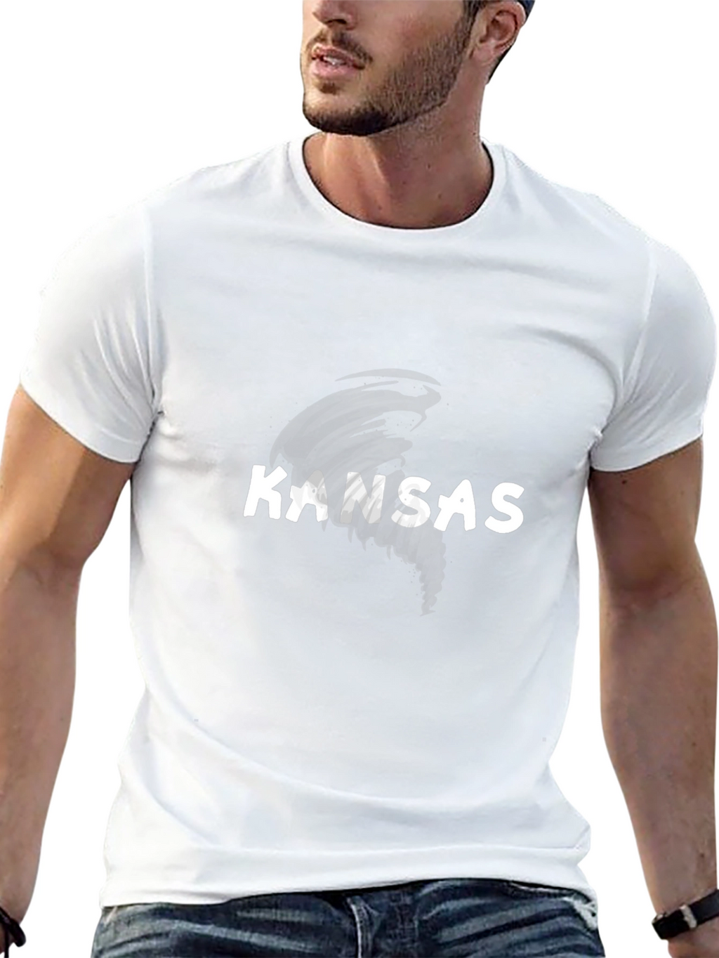 Kansas Tornado Graphic Tee - Black Cotton T-Shirt
