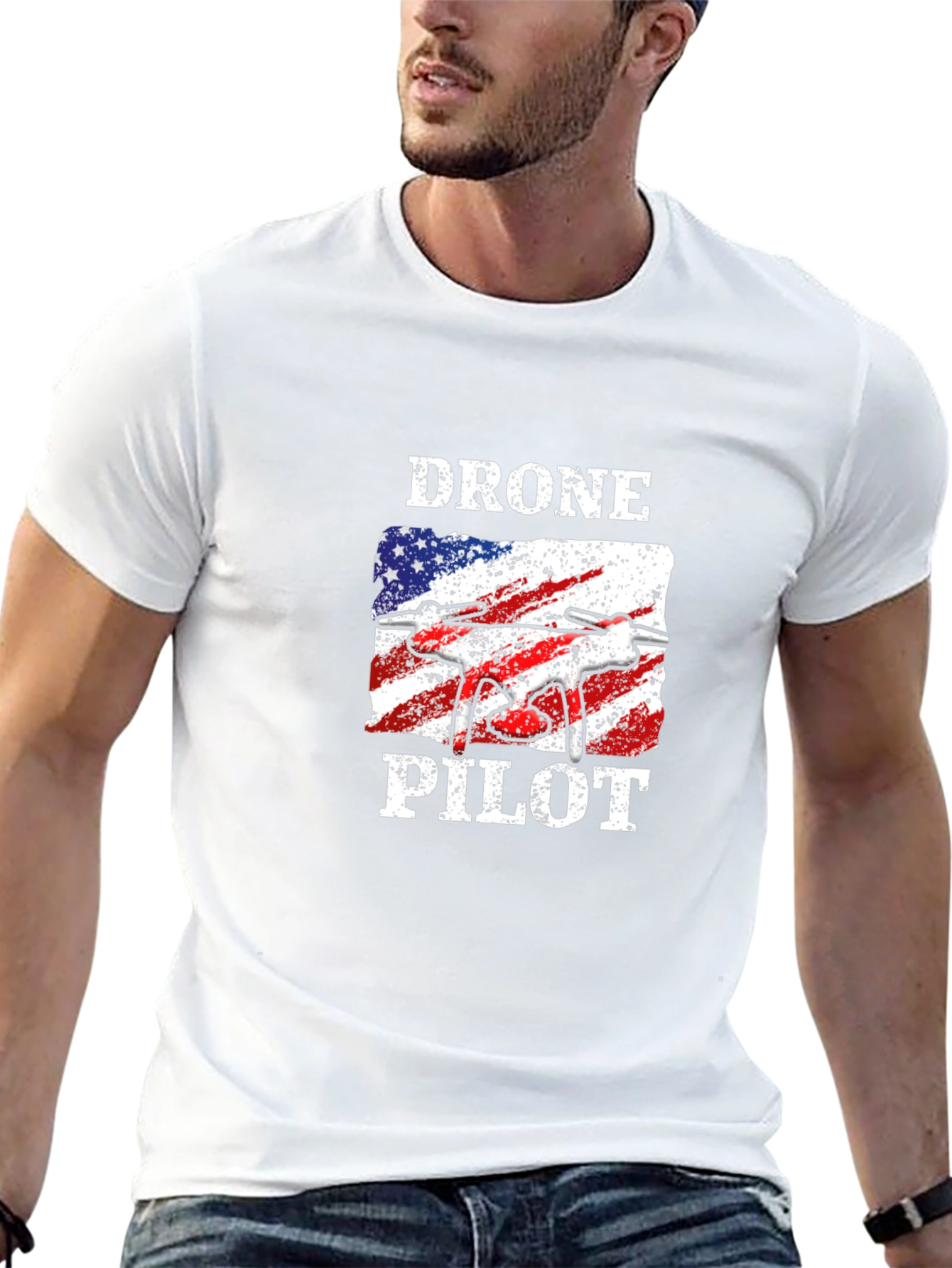 Drone Pilot American Flag T-Shirt