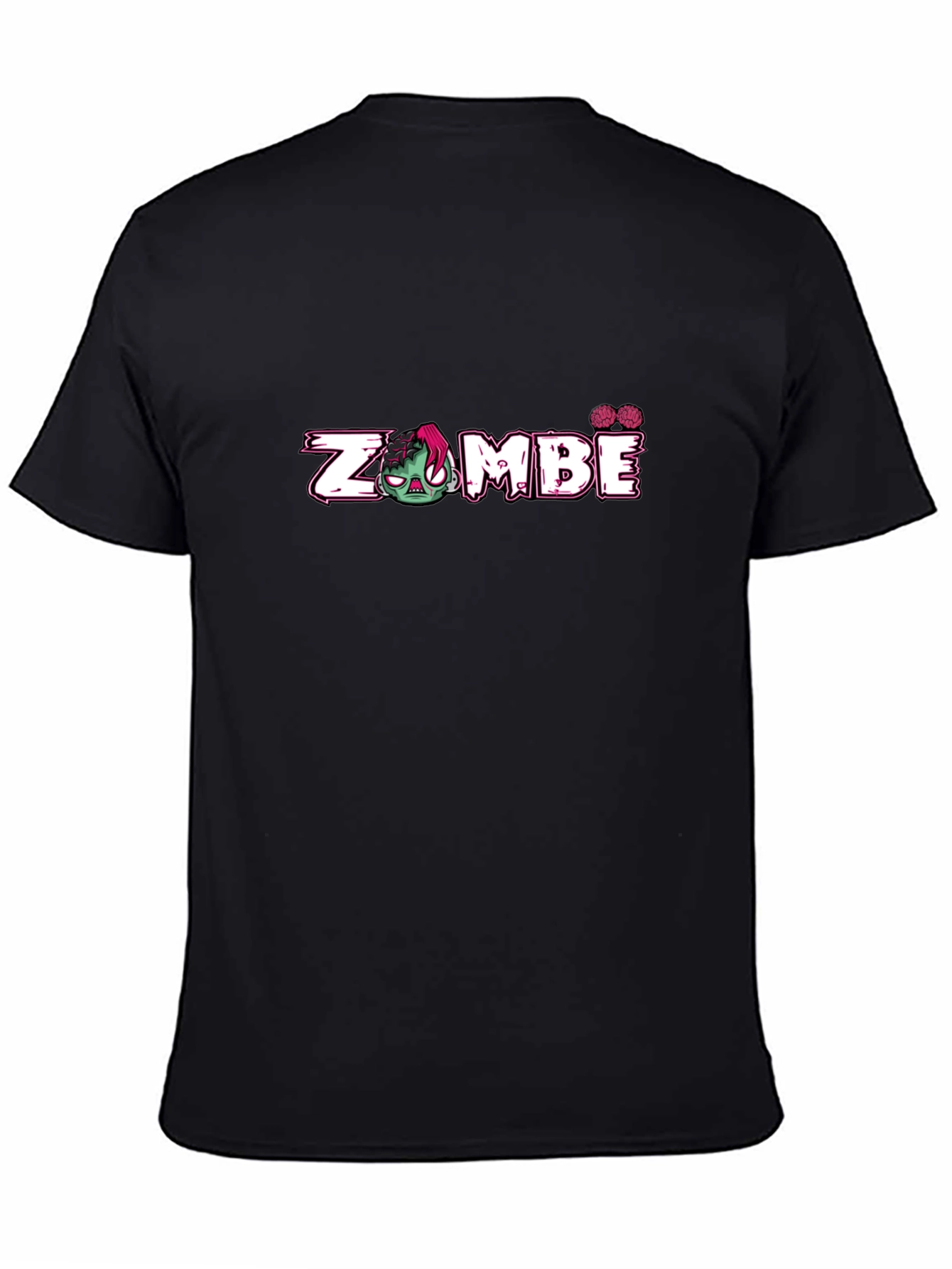 Zombie Graphic Print Black T-Shirt