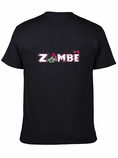 Zombie Graphic Print Black T-Shirt