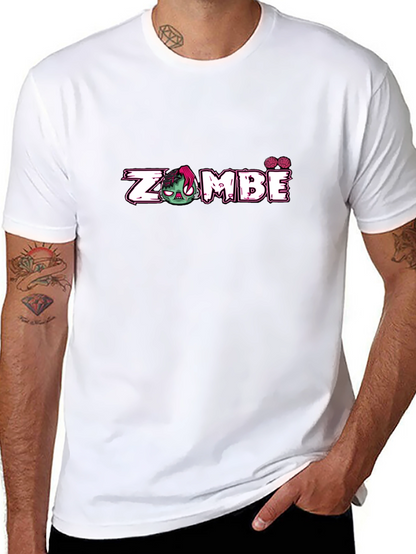 Zombie Graphic Print Black T-Shirt