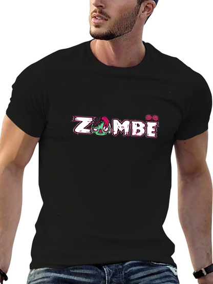 Zombie Graphic Print Black T-Shirt