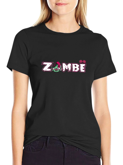 Zombie Graphic Print Black T-Shirt