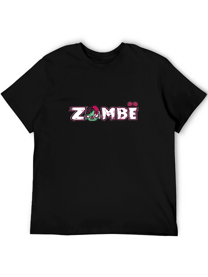 Zombie Graphic Print Black T-Shirt
