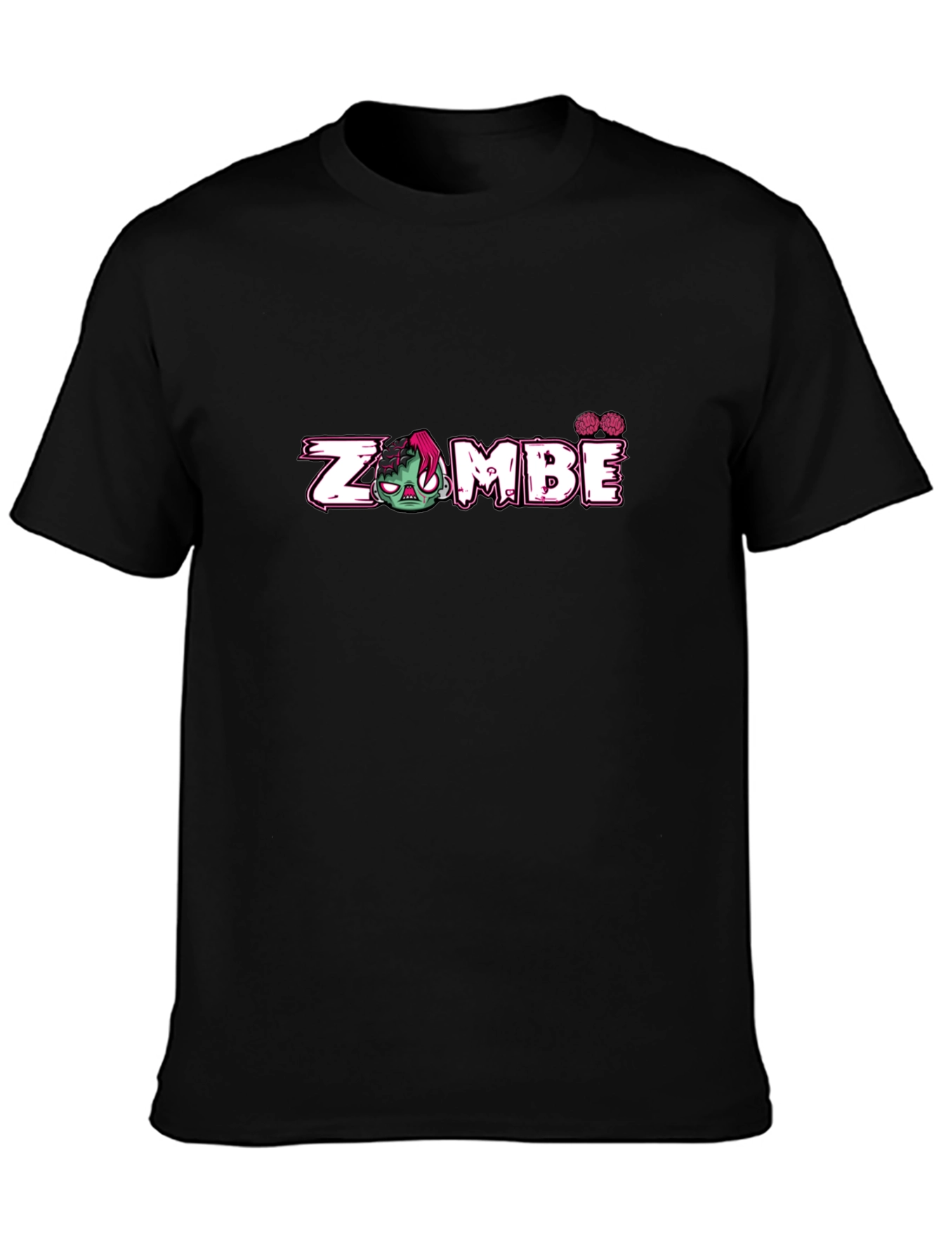 Zombie Graphic Print Black T-Shirt