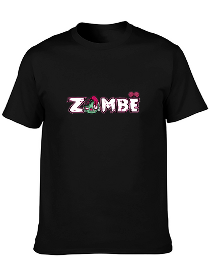 Zombie Graphic Print Black T-Shirt
