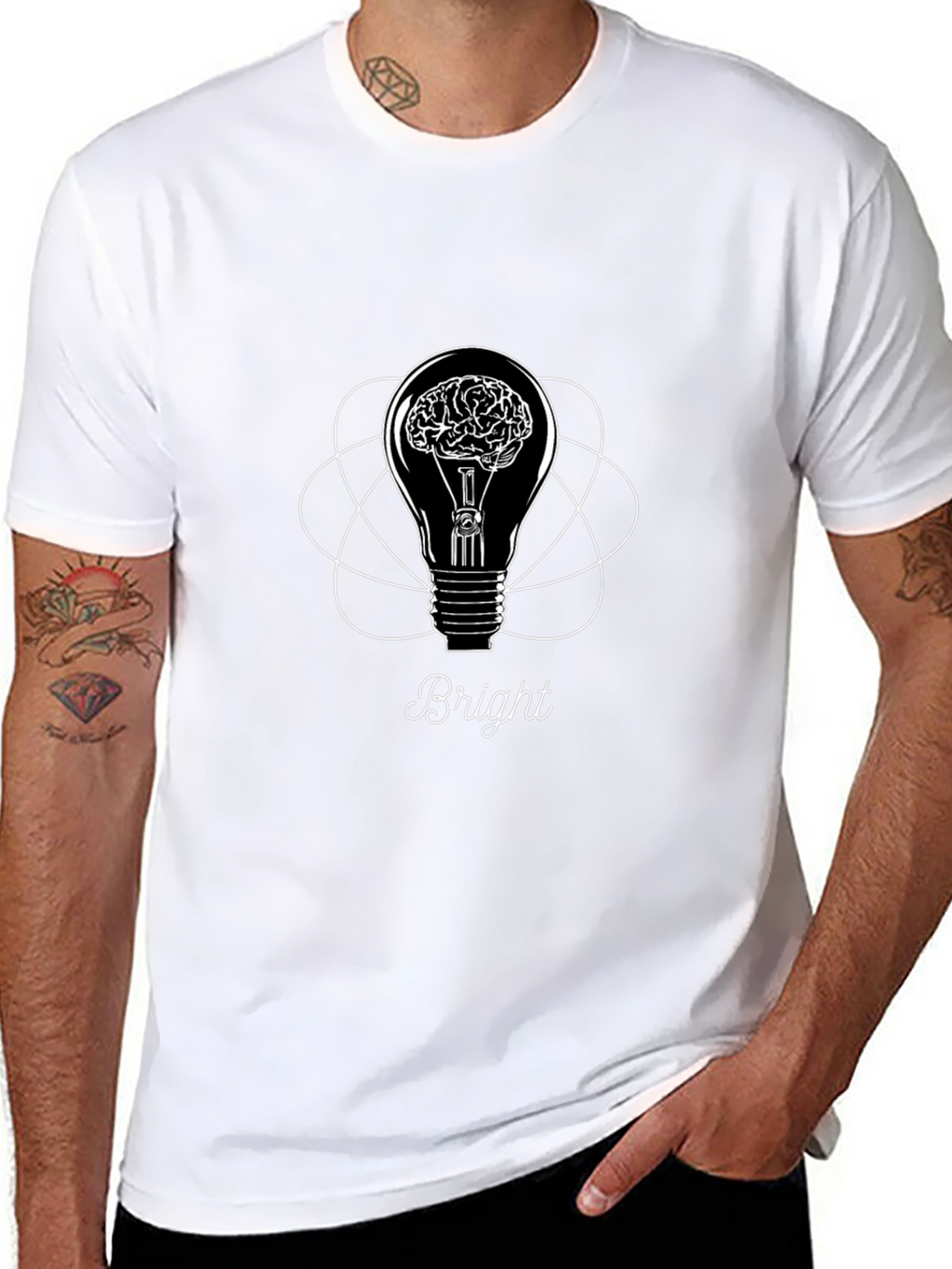 Bright Idea Graphic T-Shirt - Brain Lightbulb Design
