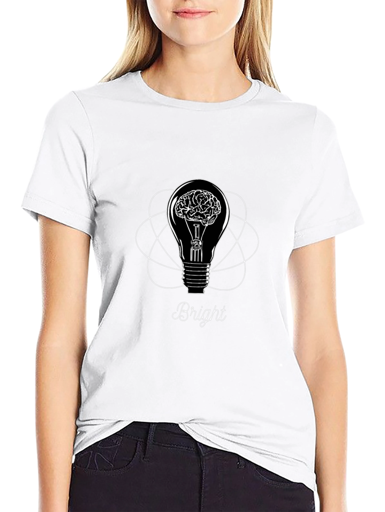 Bright Idea Graphic T-Shirt - Brain Lightbulb Design