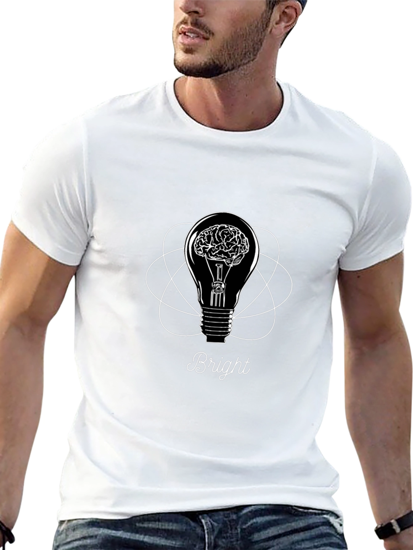 Bright Idea Graphic T-Shirt - Brain Lightbulb Design