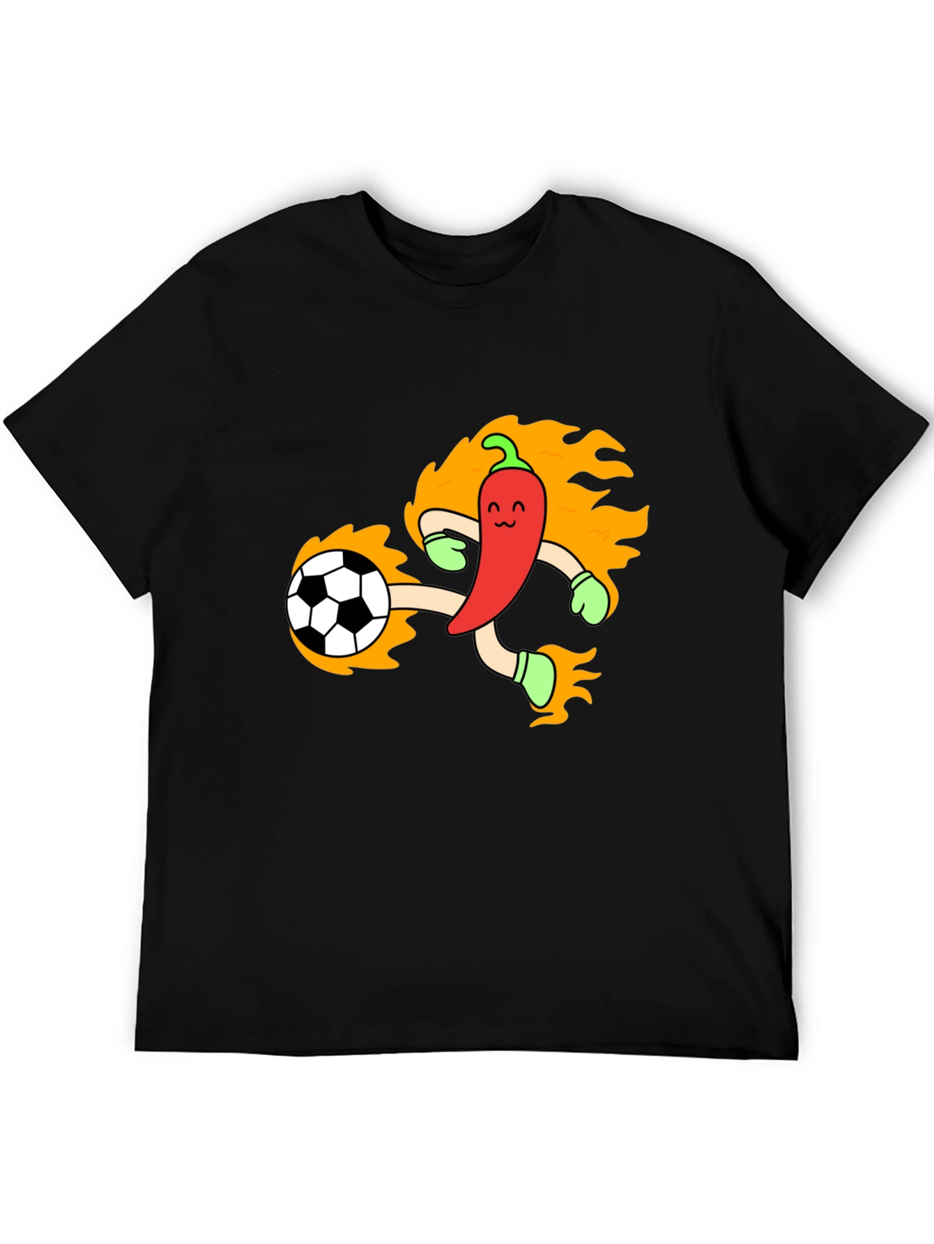 Spicy Soccer T-Shirt - Chili Pepper Kicking Ball