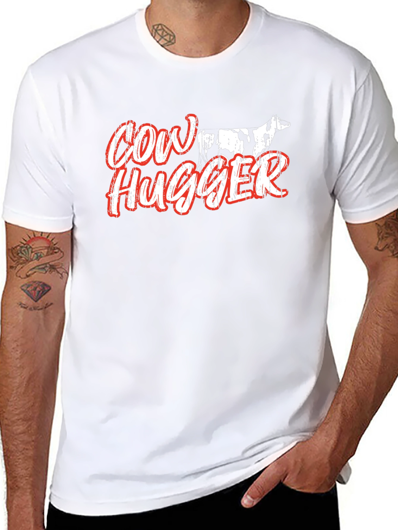 Cow Hugger Graphic T-Shirt - Black