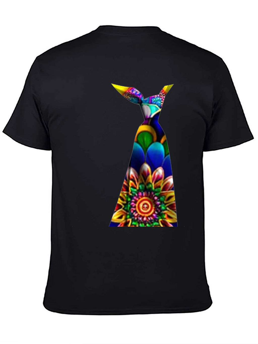 Funky Floral Tie Dye Graphic Tee - Black