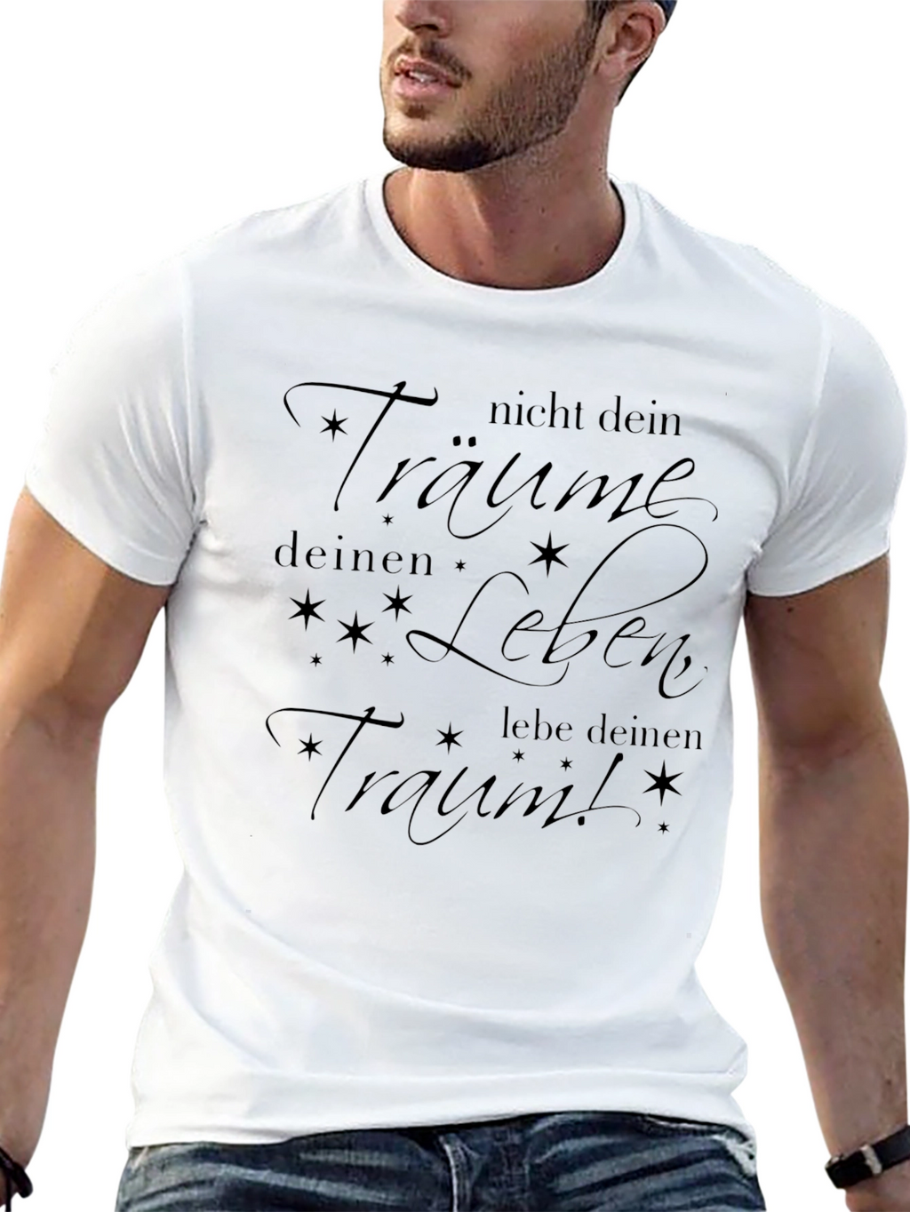 Live Your Dream Graphic Tee - Black Casual T-Shirt