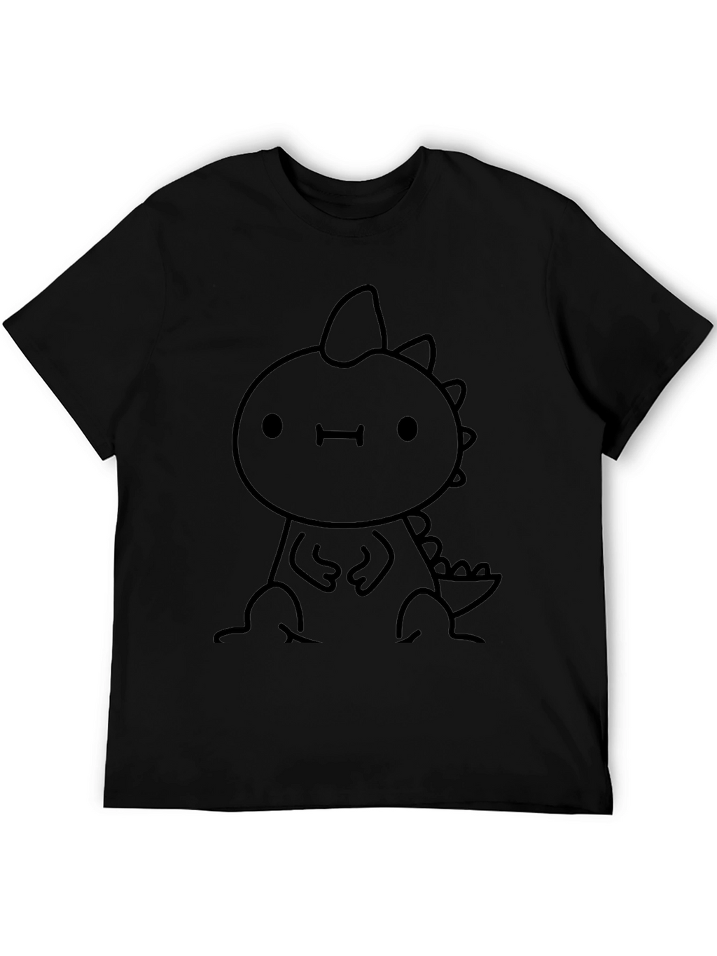 Cute Dino Graphic Black Tee - Stylish & Fun