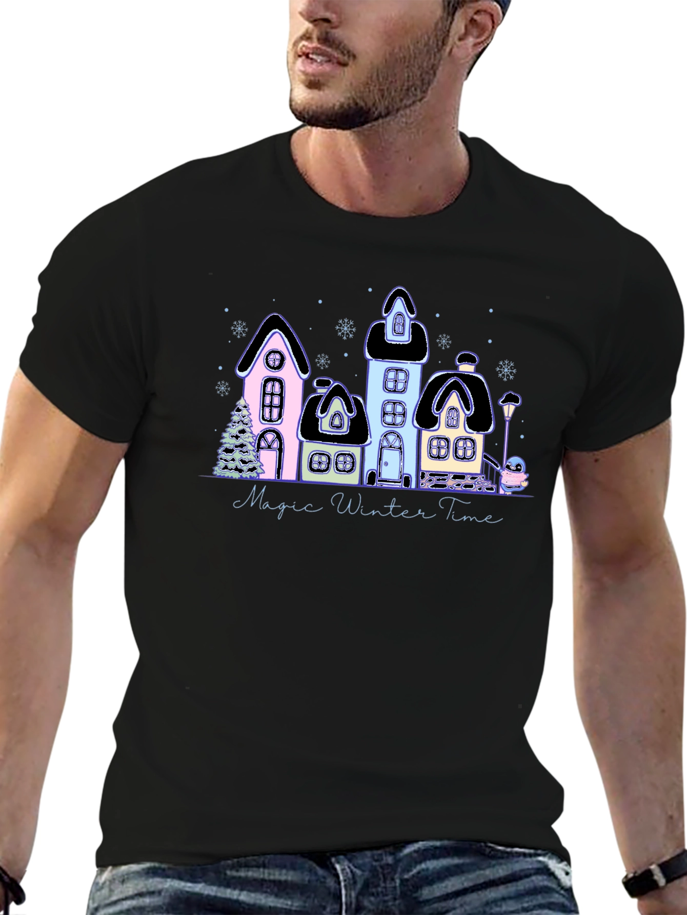 Magic Winter Time Black T-Shirt