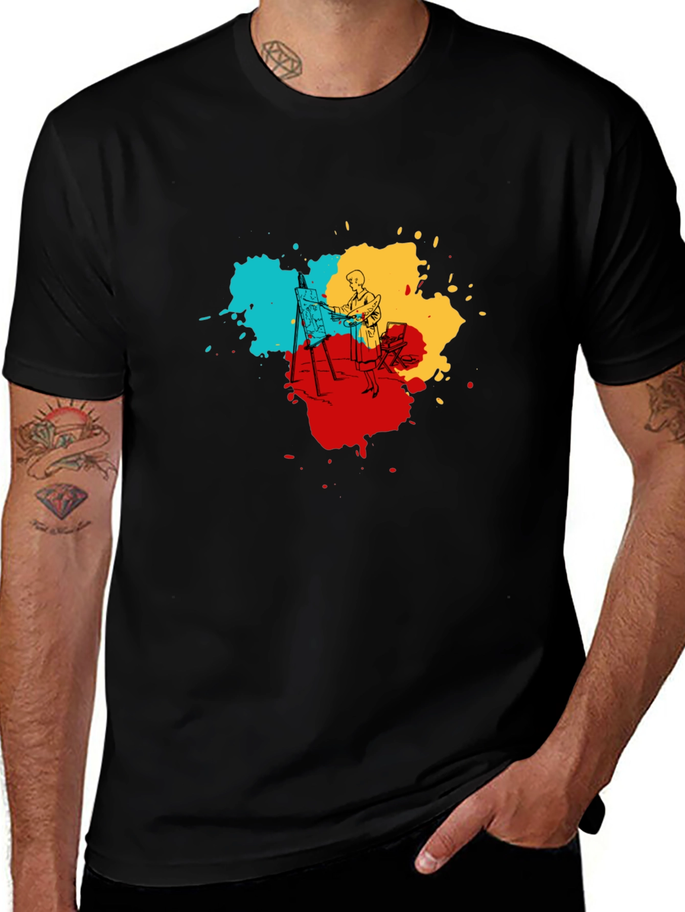 Artistic Painter T-Shirt - Colorful Design Tee