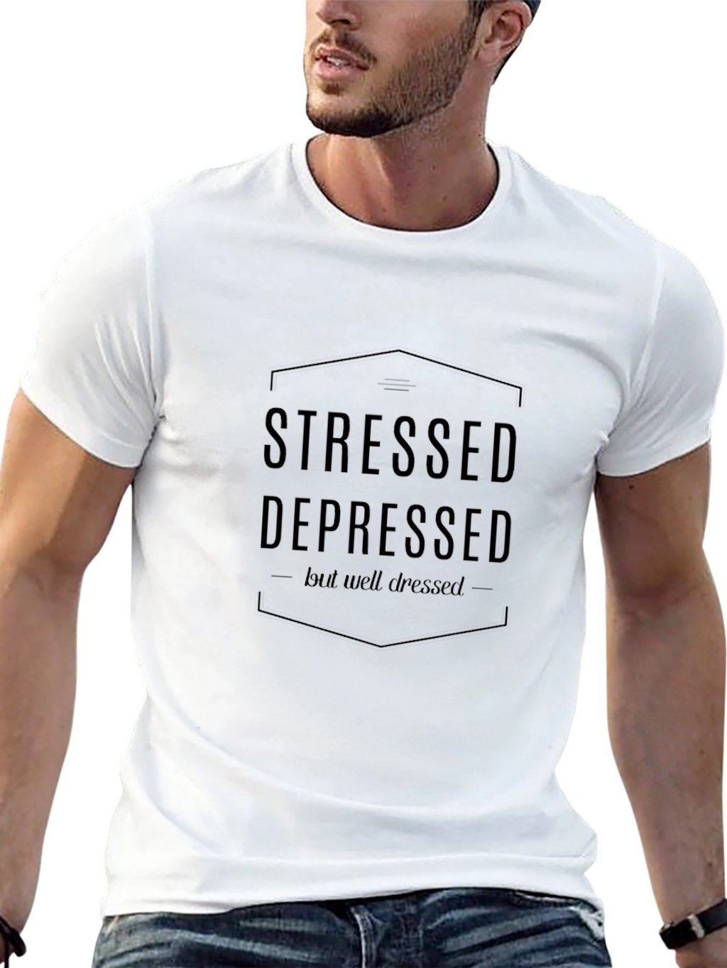 Stressed Depressed but Well Dressed Graphic Tee