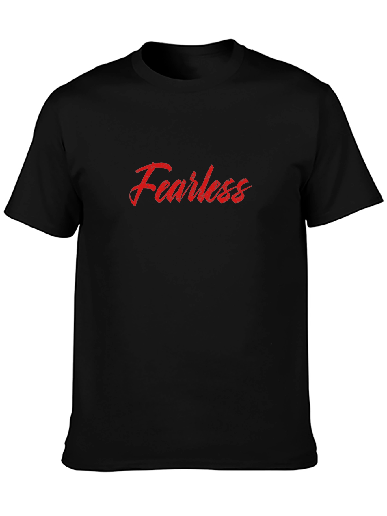 Fearless Red Print Black T-Shirt