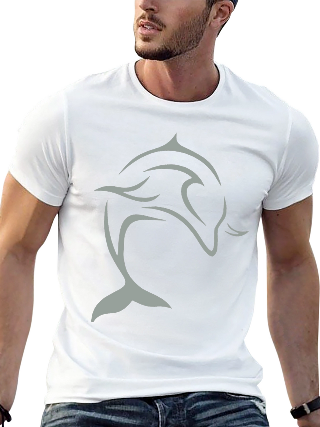 Black Dolphin Graphic Tee - Stylish & Comfortable
