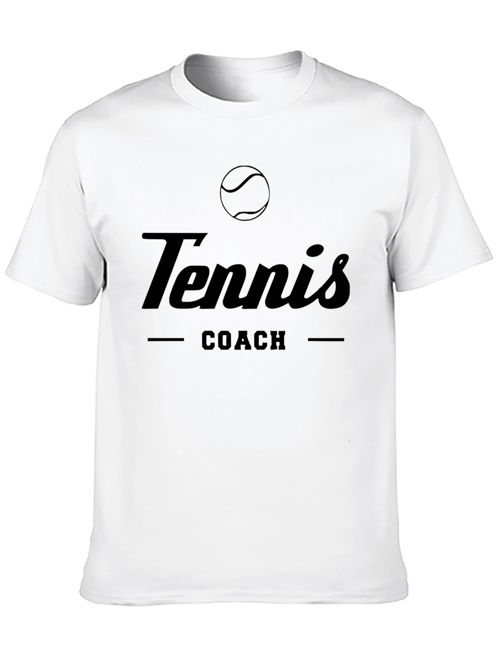 Tennis Coach Graphic Tee - Black Cotton T-Shirt