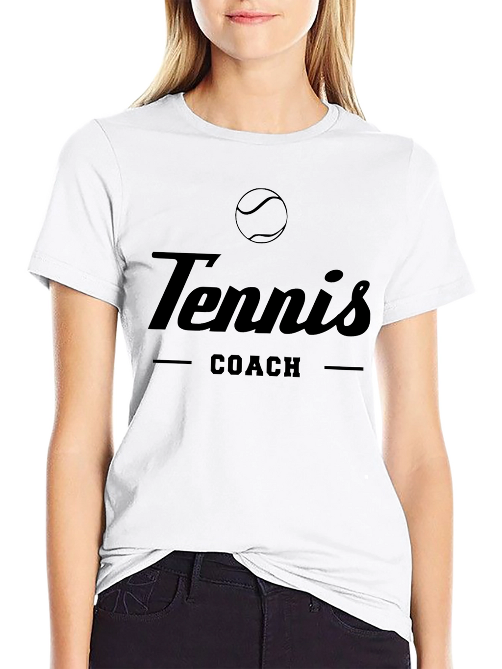 Tennis Coach Graphic Tee - Black Cotton T-Shirt
