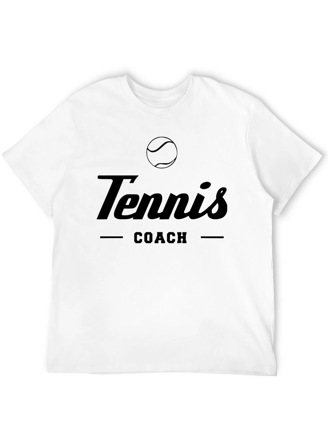 Tennis Coach Graphic Tee - Black Cotton T-Shirt