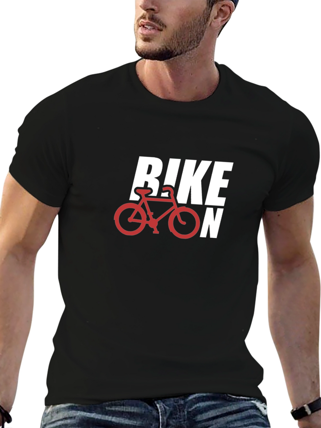 Bike On Black Graphic T-Shirt