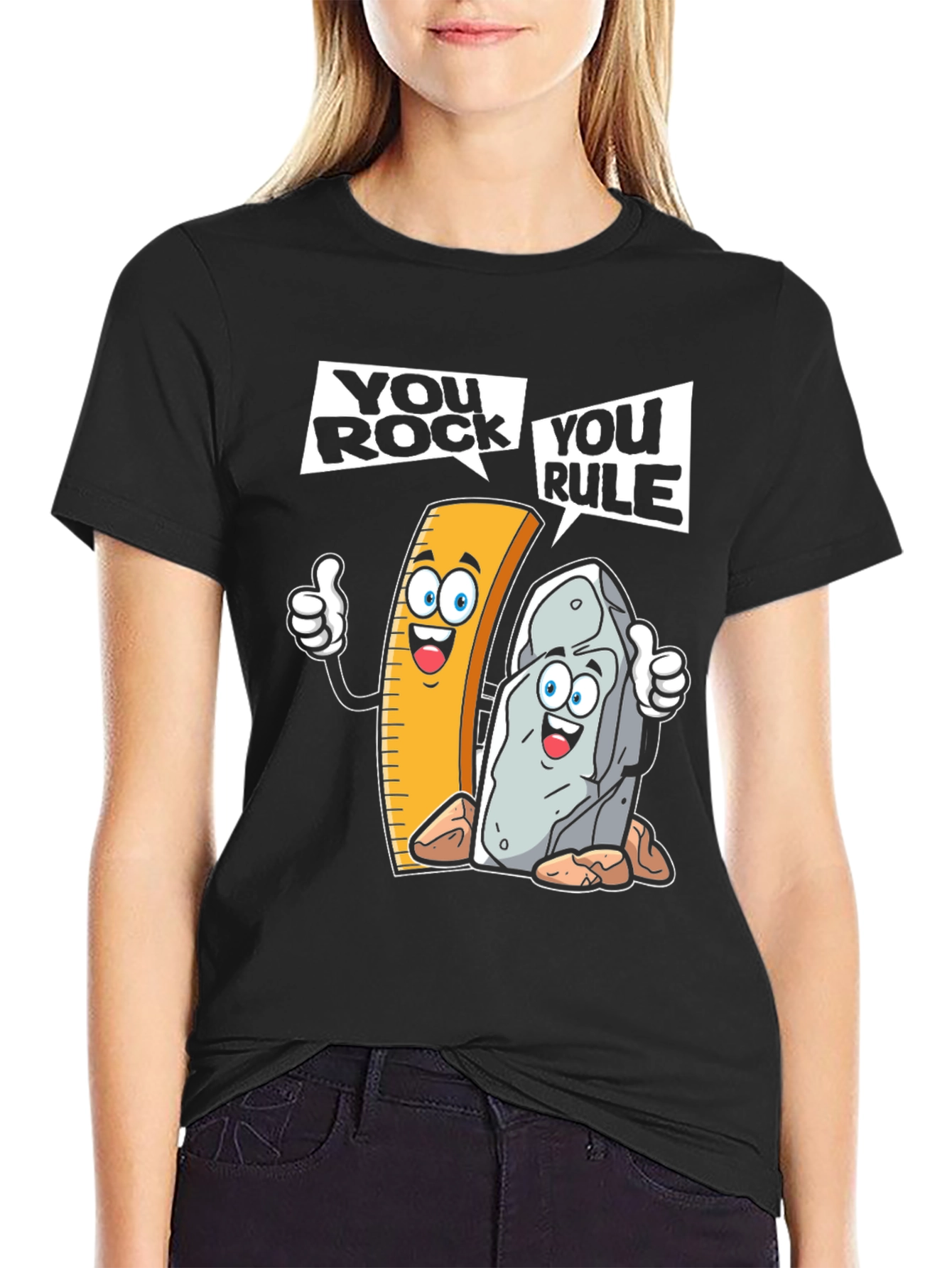 You Rock You Rule T-Shirt Funny Cartoon Pun Shirt