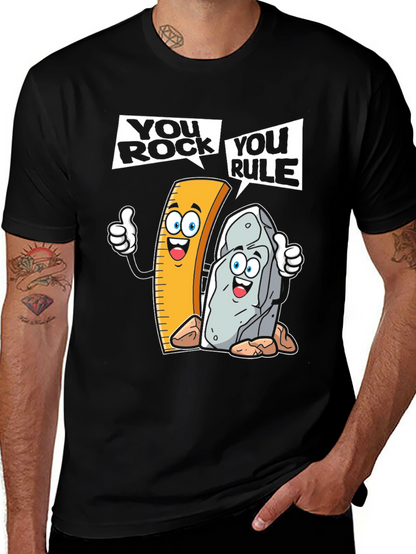 You Rock You Rule T-Shirt Funny Cartoon Pun Shirt
