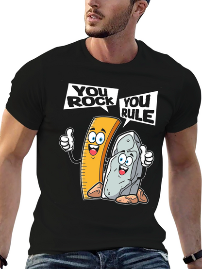 You Rock You Rule T-Shirt Funny Cartoon Pun Shirt