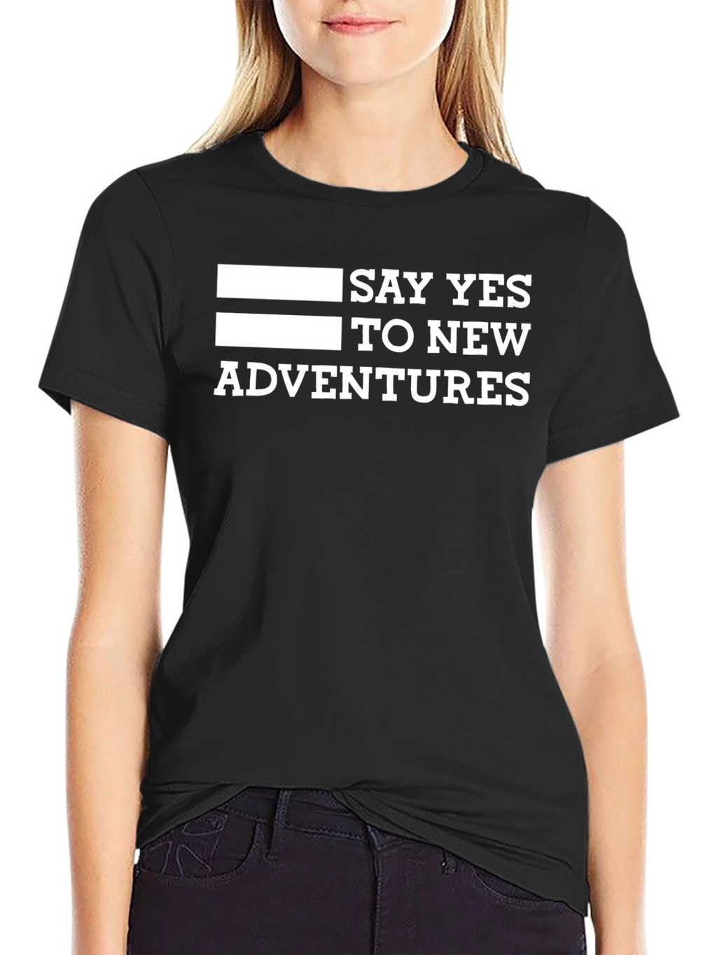 Say Yes to New Adventures Black Graphic Tee