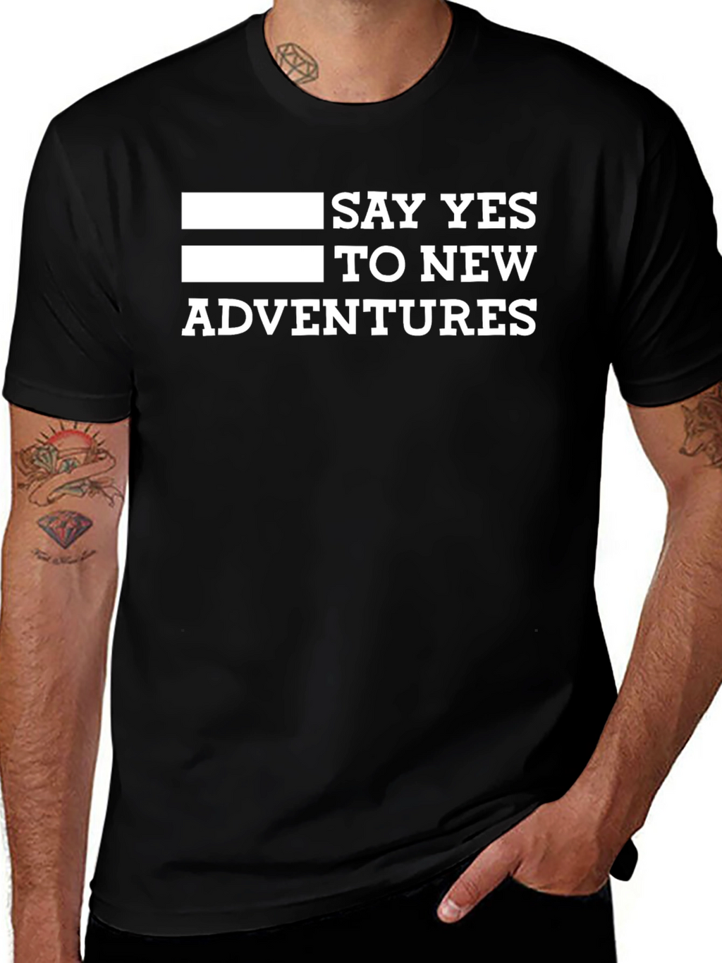 Say Yes to New Adventures Black Graphic Tee