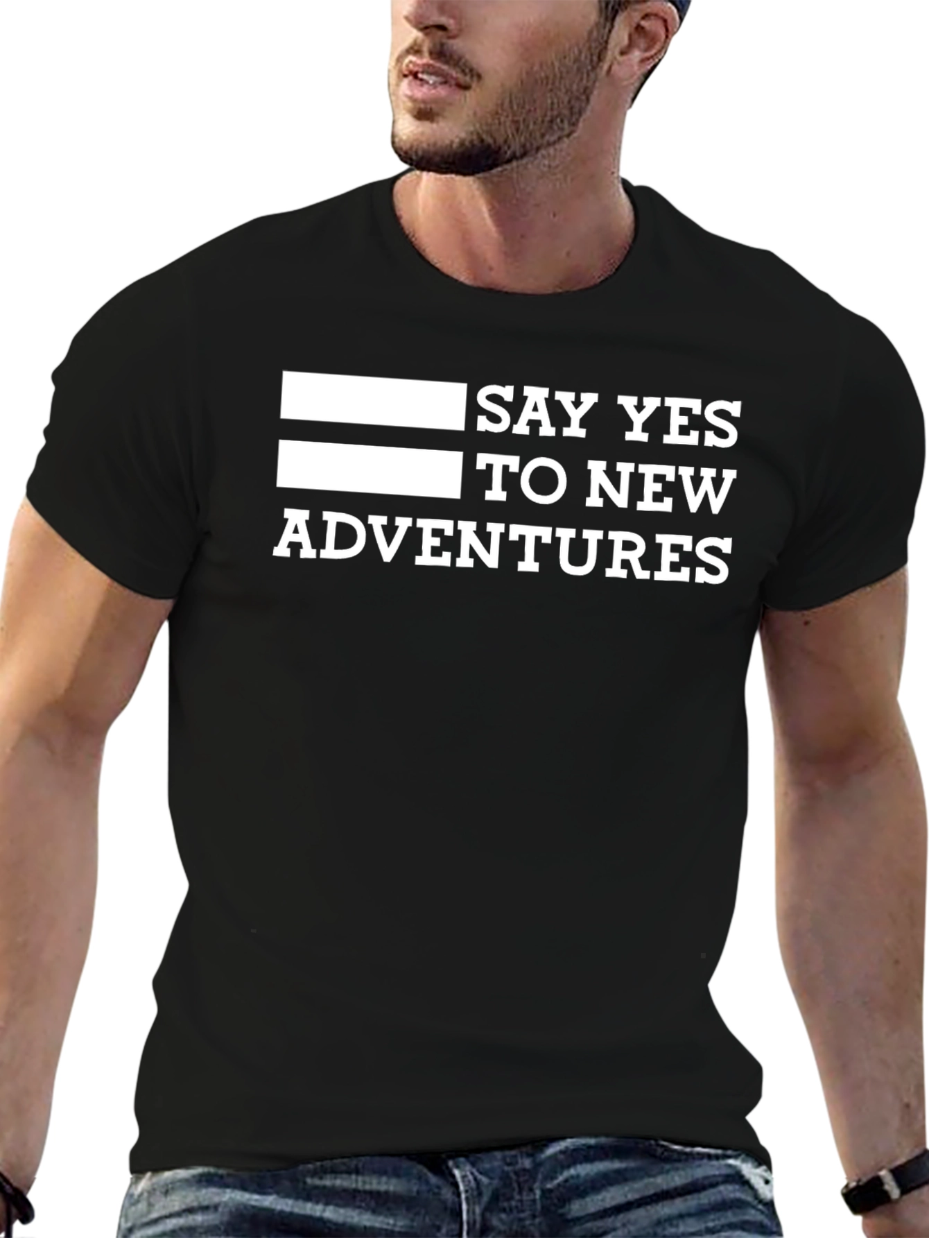 Say Yes to New Adventures Black Graphic Tee