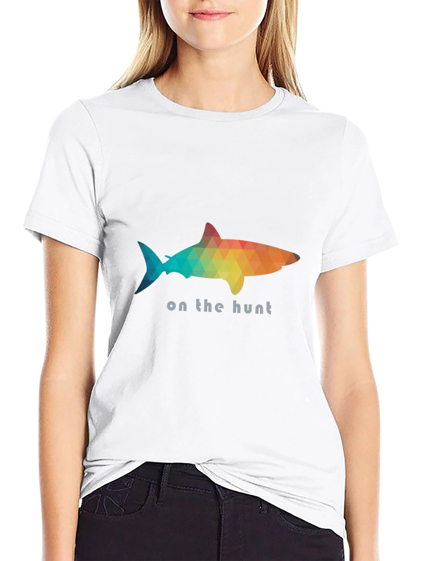 On the Hunt Shark T-Shirt - Poly Art Design