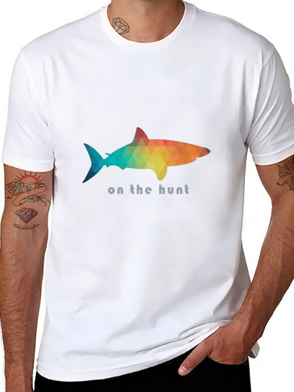 On the Hunt Shark T-Shirt - Poly Art Design