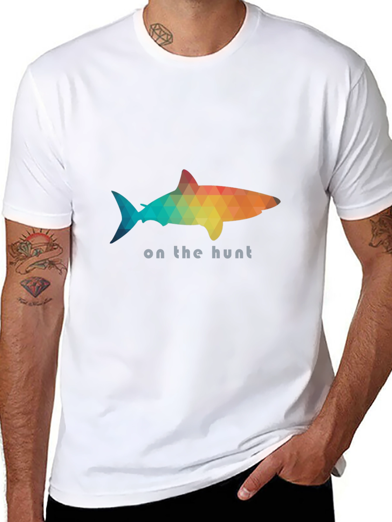 On the Hunt Shark T-Shirt - Poly Art Design