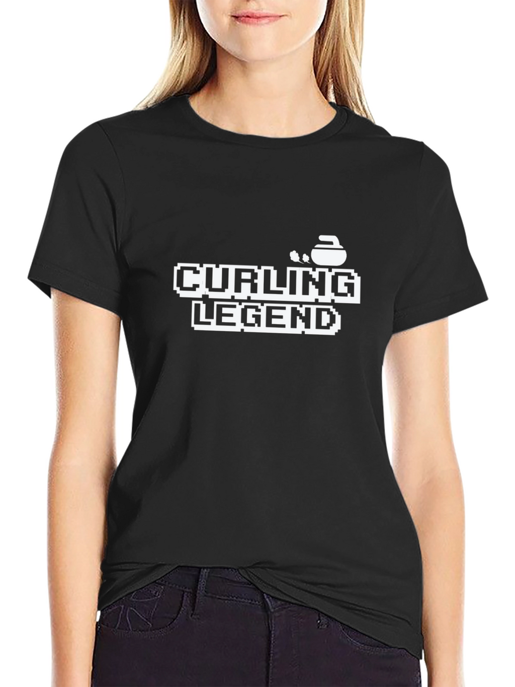 Curling Legend Graphic Tee - Black