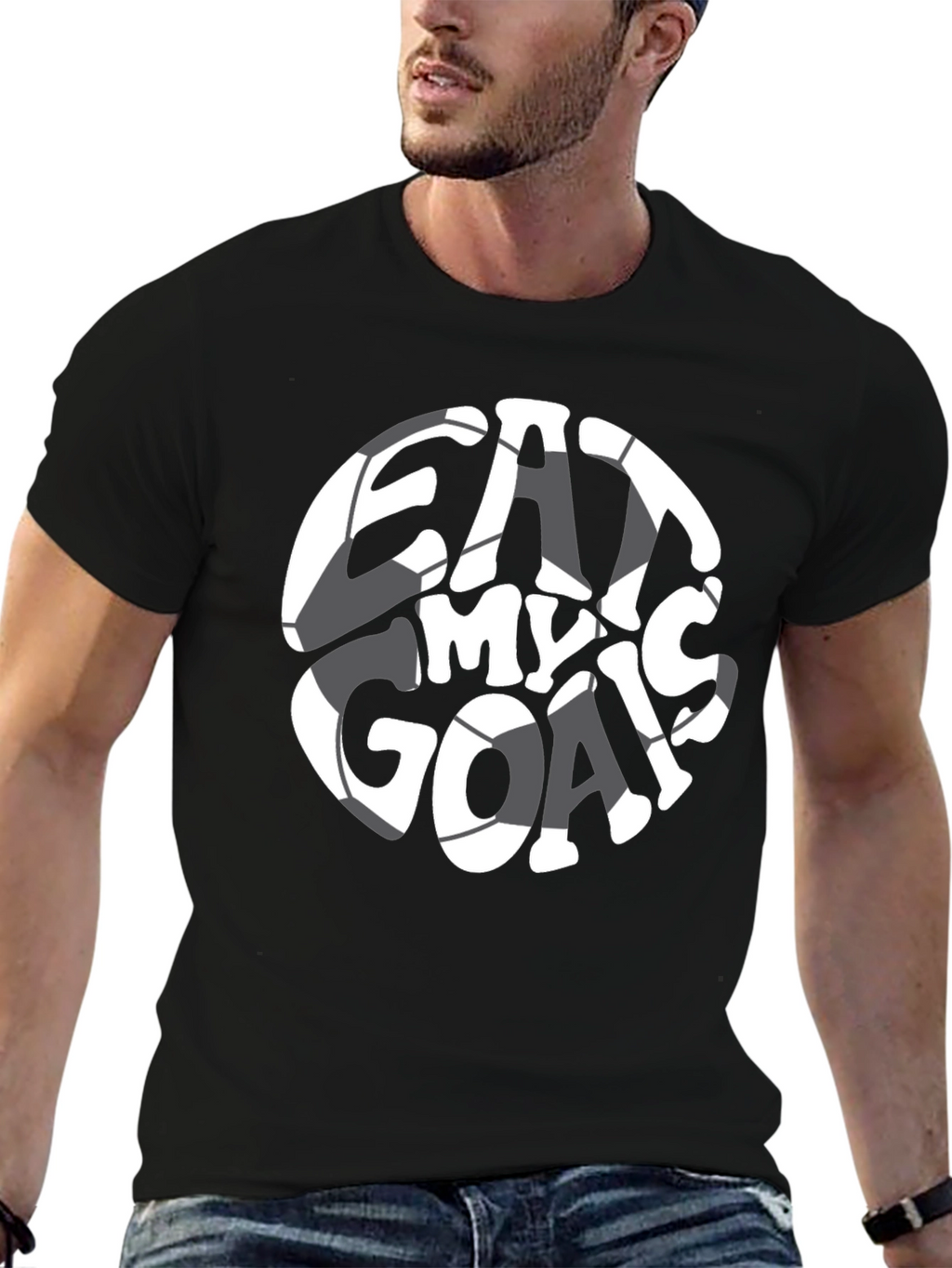 Eat My Goals Black Graphic T-Shirt