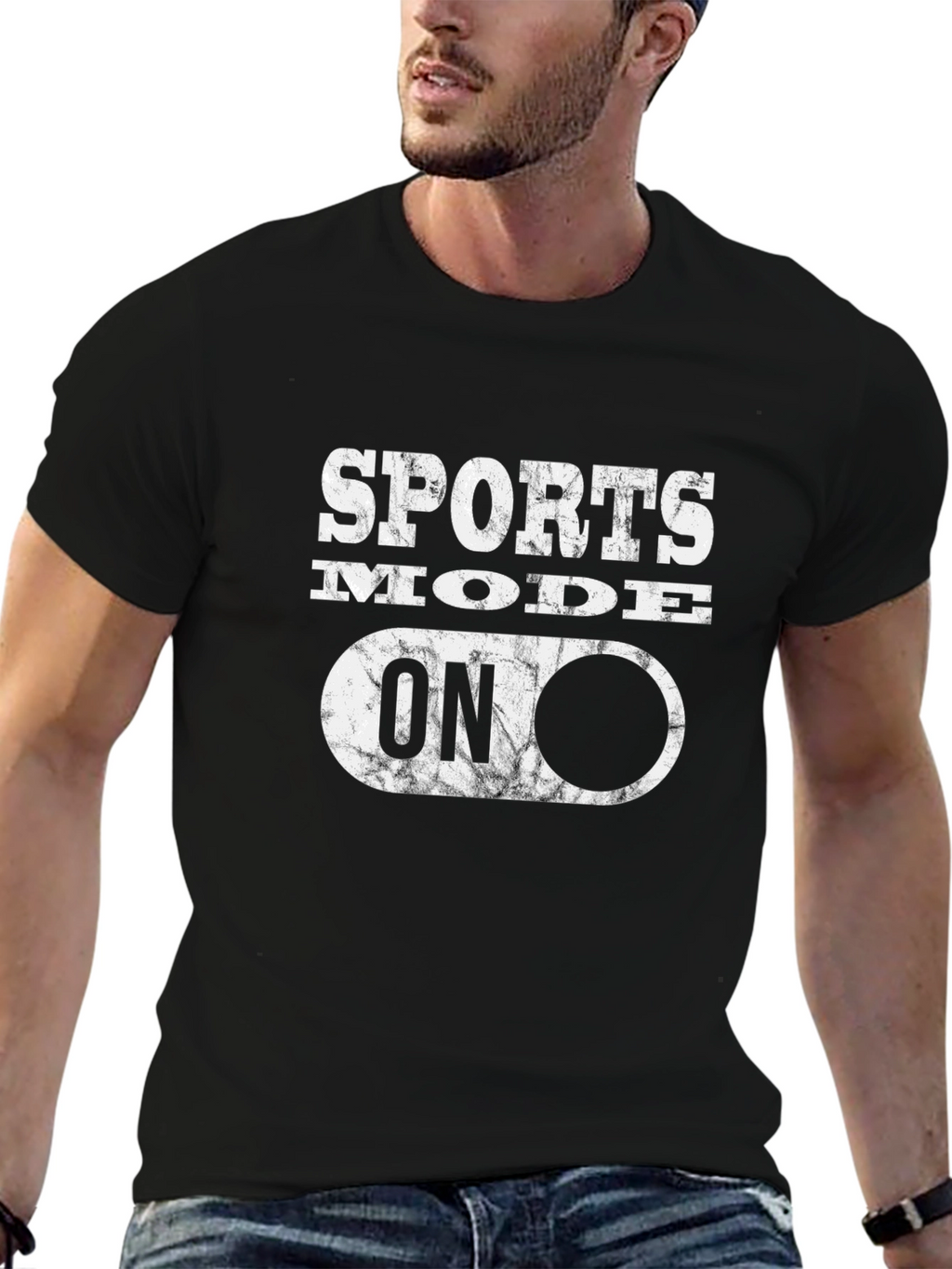 Sports Mode ON Graphic Tee - Black