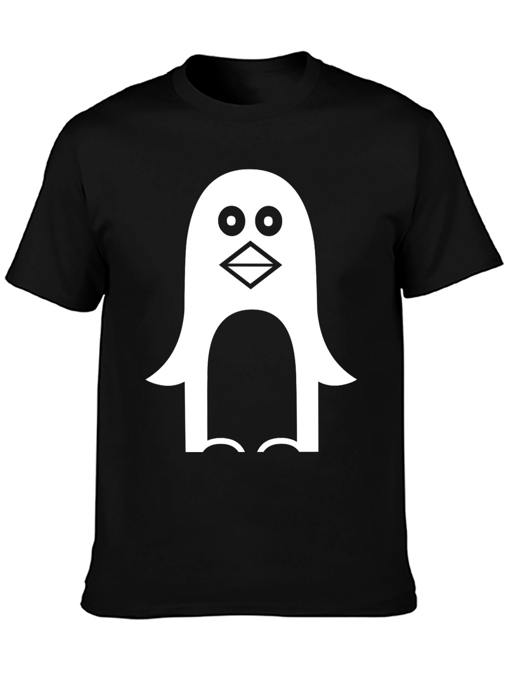 Penguin Graphic Tee - Black Cotton Blend T-Shirt