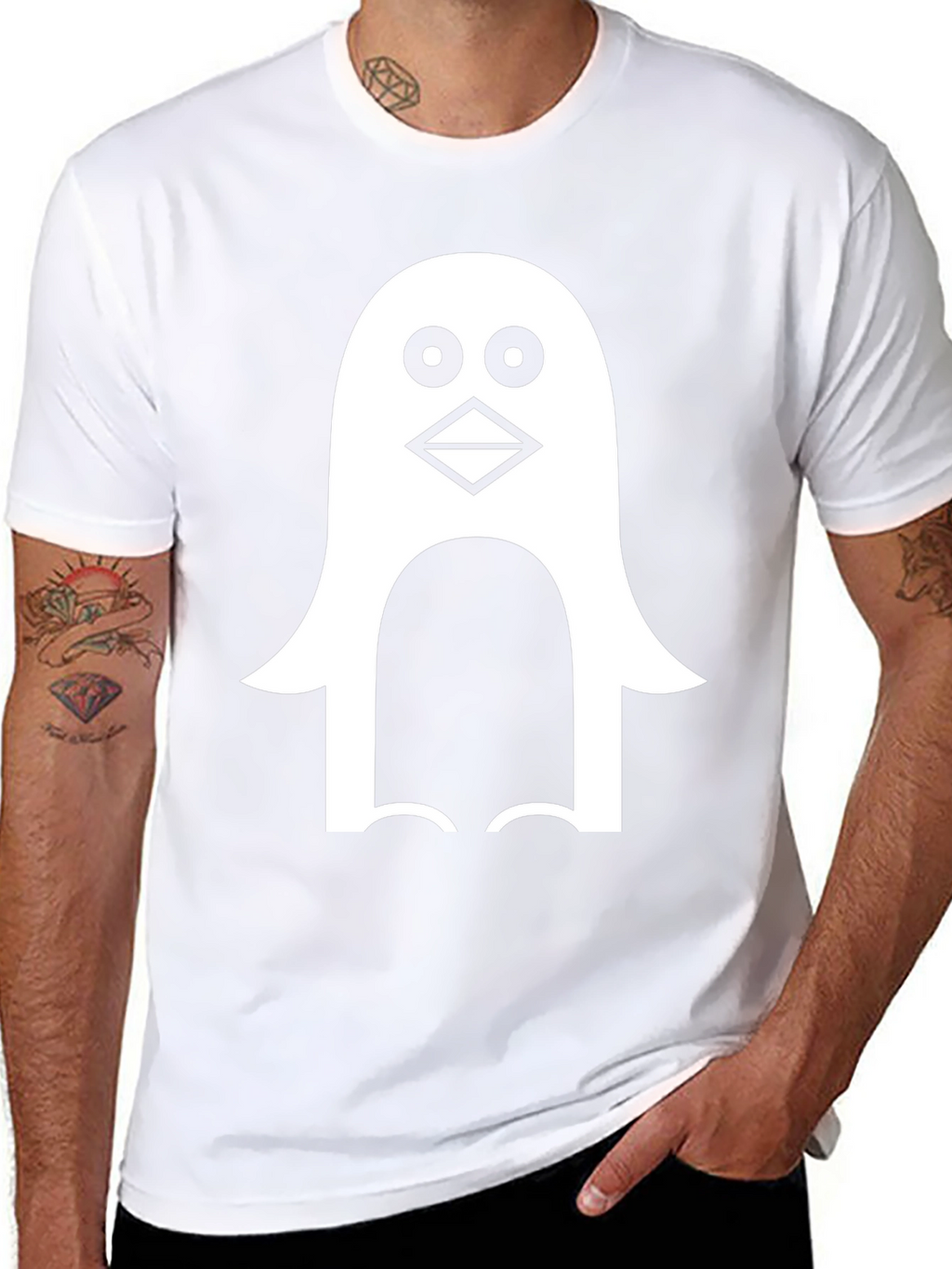 Penguin Graphic Tee - Black Cotton Blend T-Shirt
