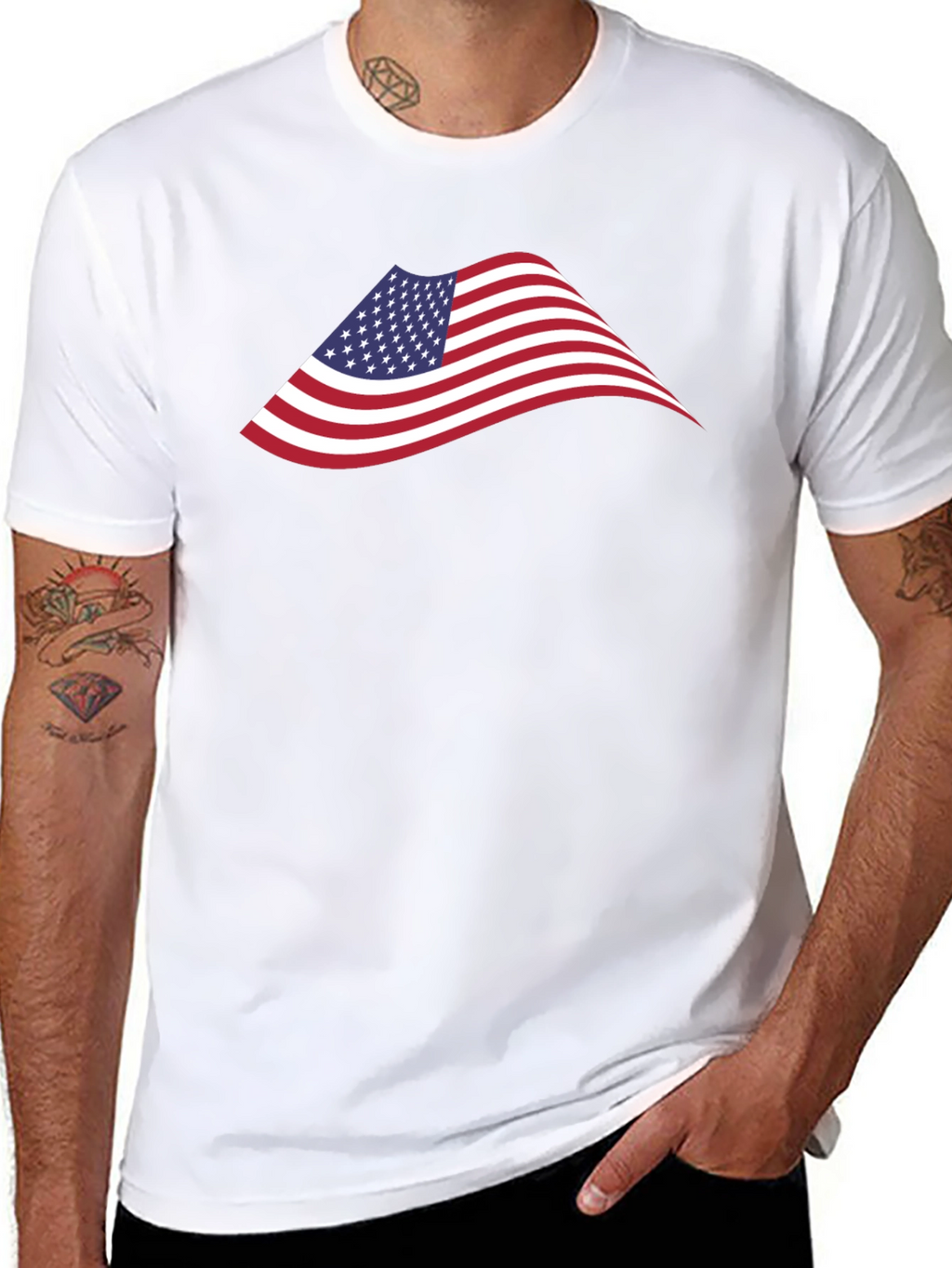 American Flag Graphic Black T-Shirt