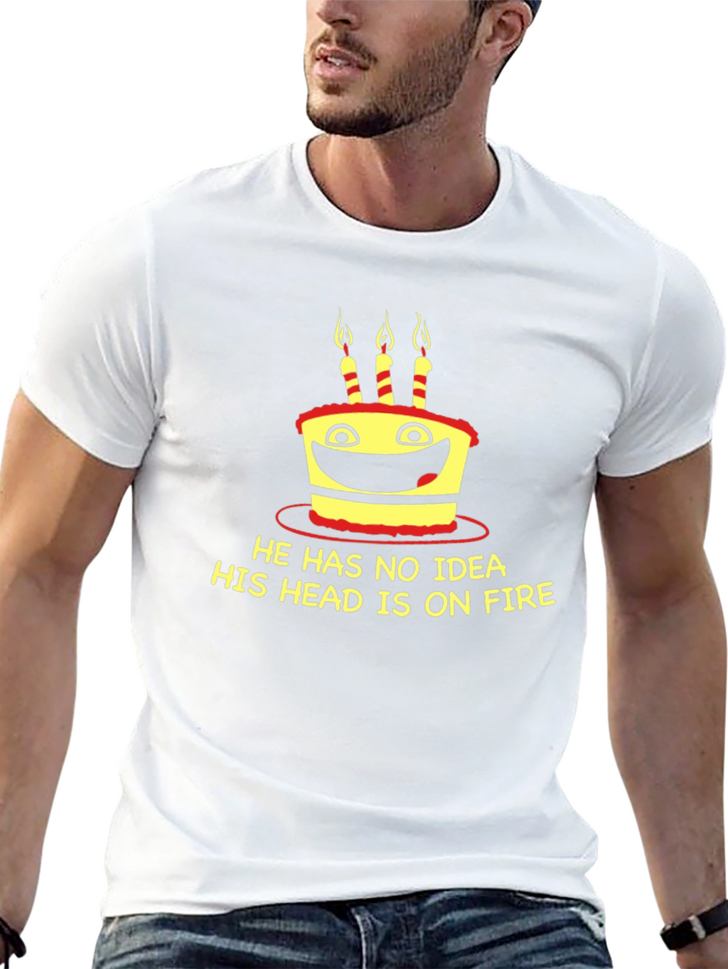 Funny Birthday Cake On Fire T-Shirt